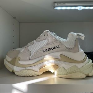 Balanciaga Triple S Sneakers in White, Size 38